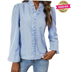 Blue Striped Women's Top